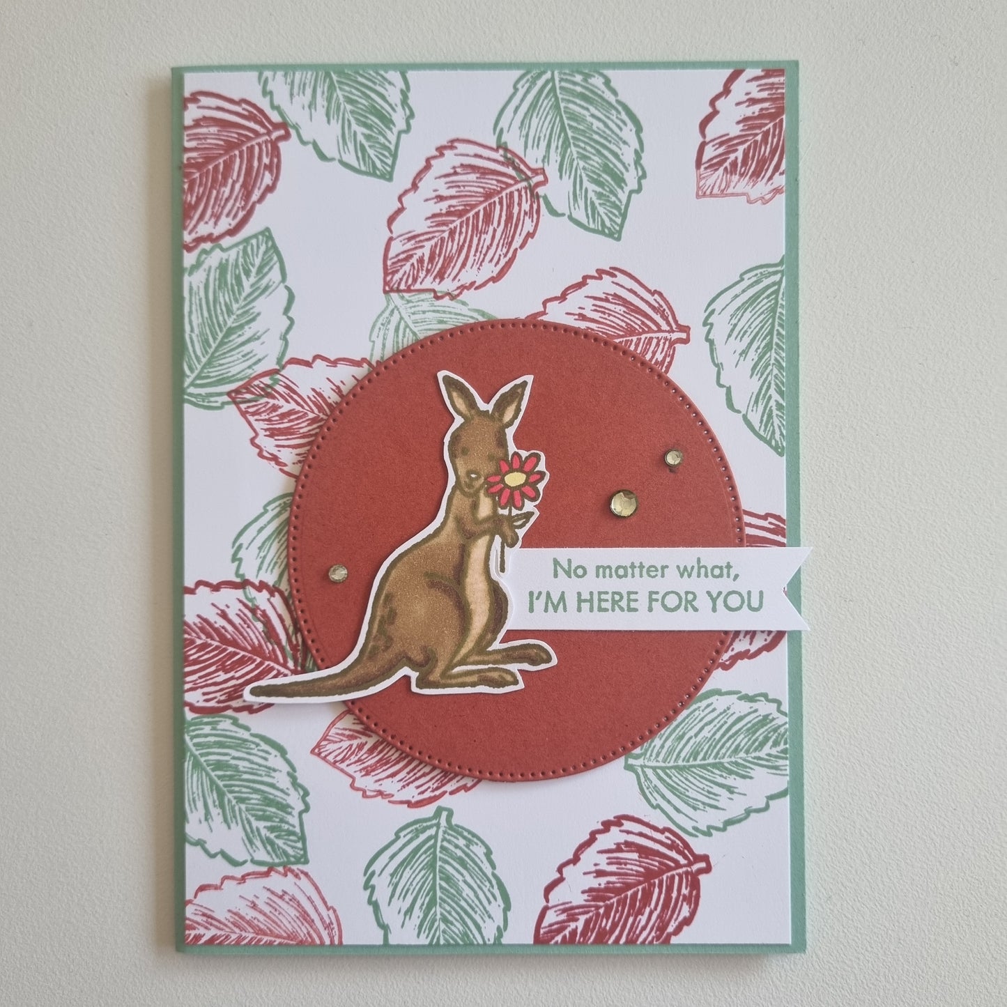 'No Matter What, I'm Here For You' Handmade Card With Envelope