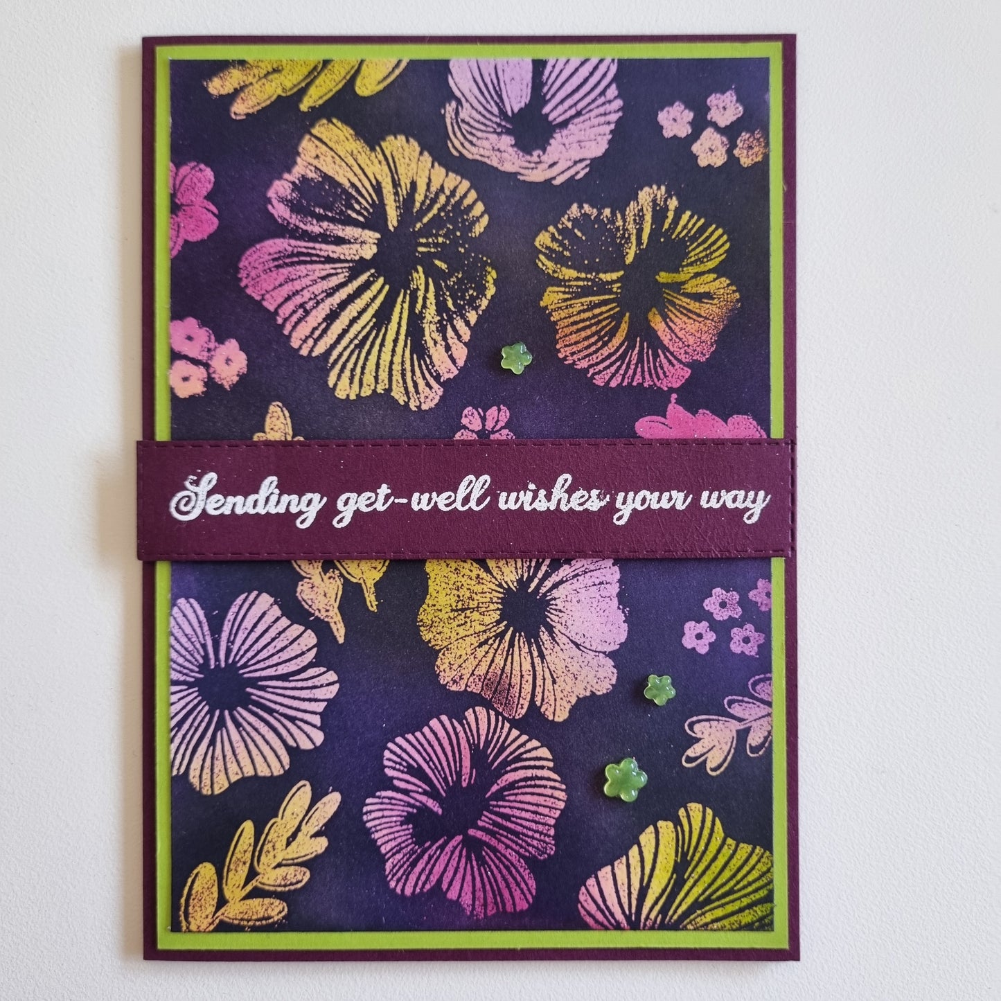 'Sending Get-Well Wishes Your Way' Handmade Card With Envelope
