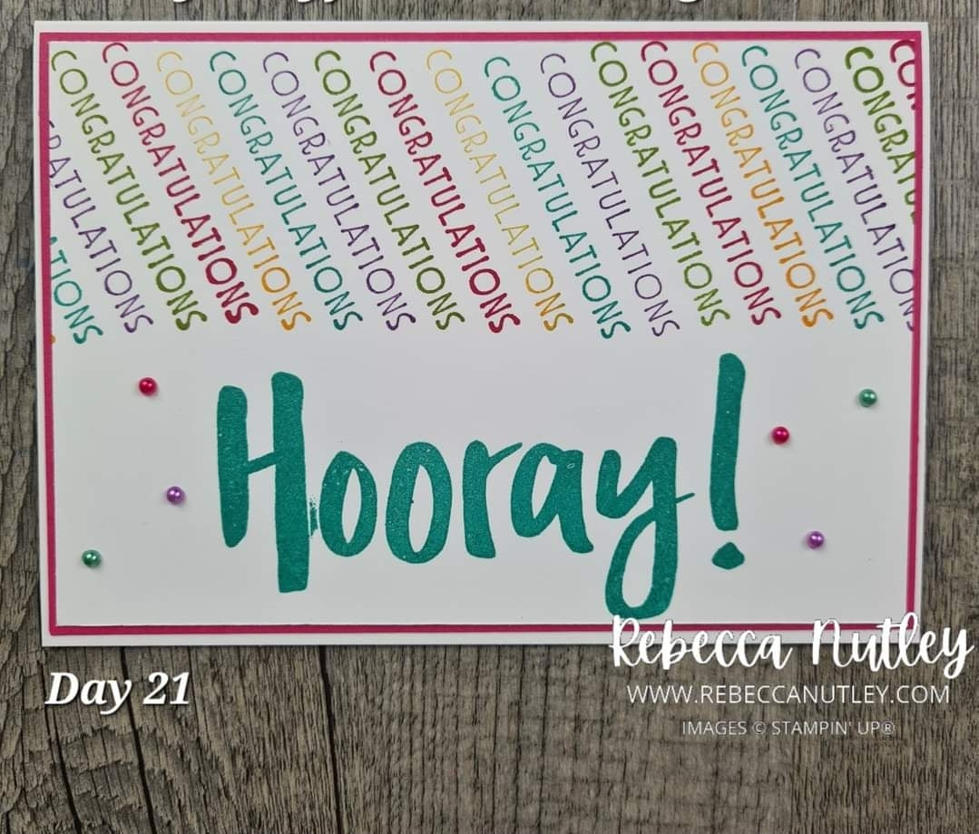 'Congratulations, Hooray!' Handmade Card With Envelope