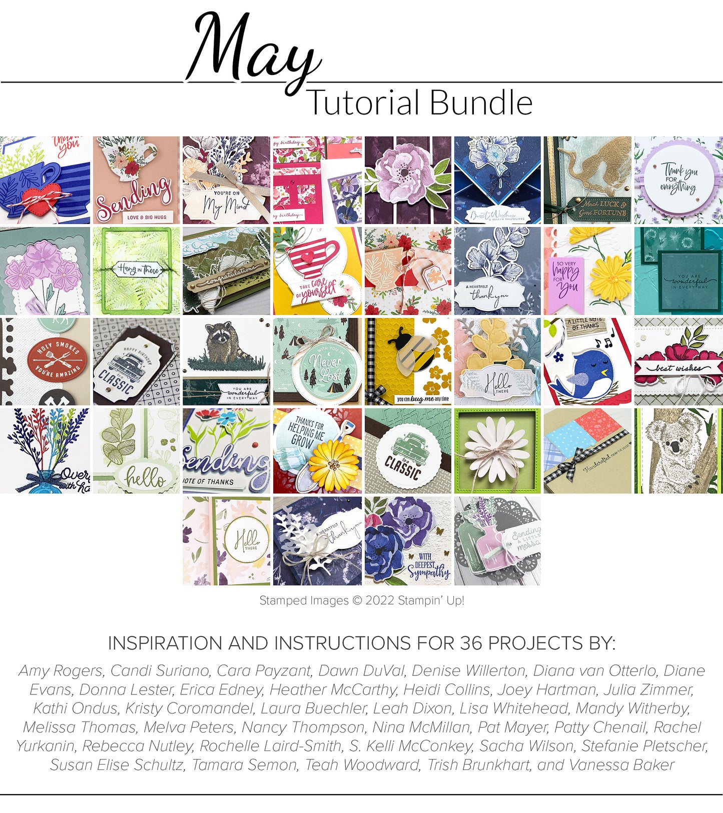 Tutorial - May 2022 Tutorial Card Bundle - 36 Projects