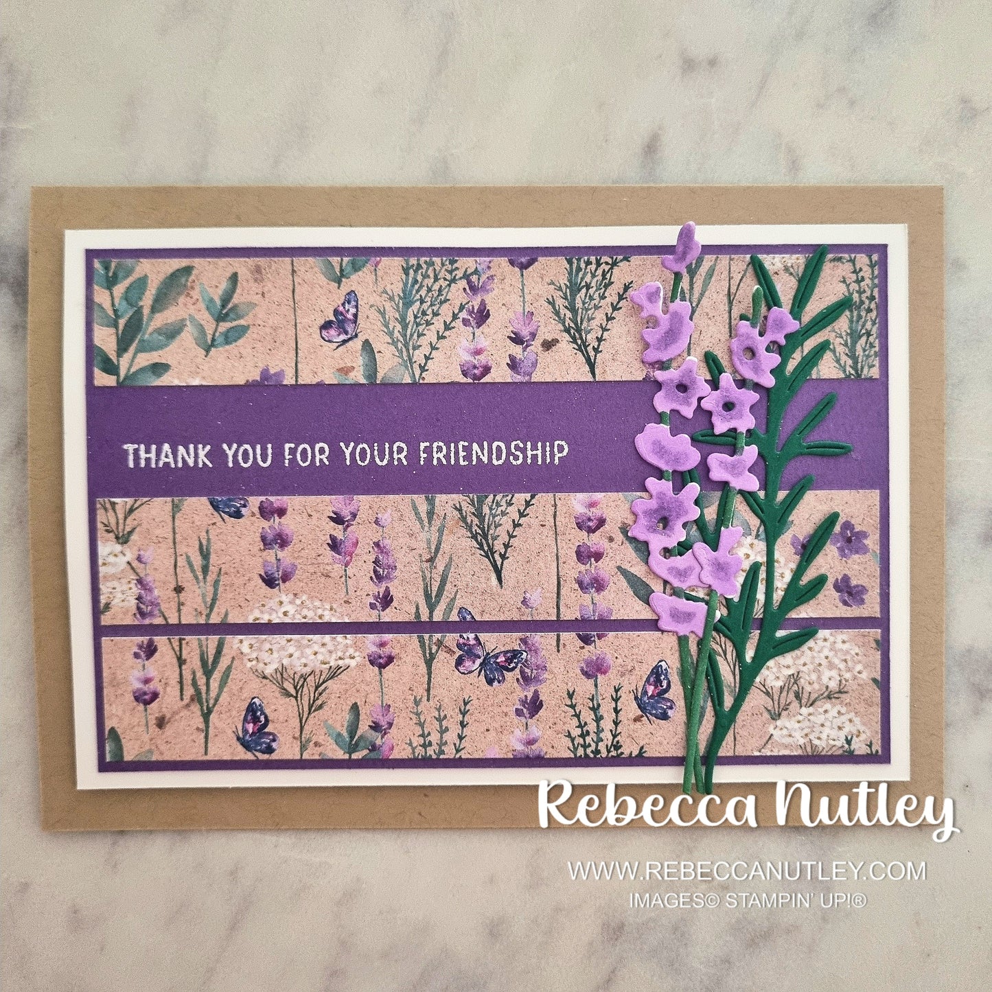 'Thank You For Your Friendship' Handmade Card With Envelope