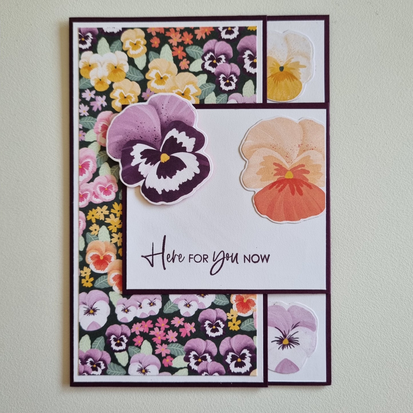 'Here For You Now' Handmade Card With Envelope