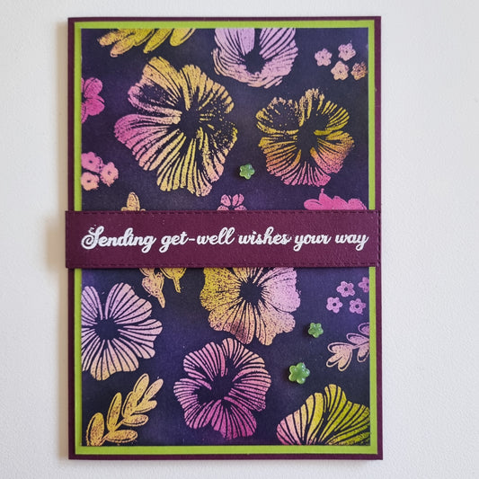 'Sending Get-Well Wishes Your Way' Handmade Card With Envelope