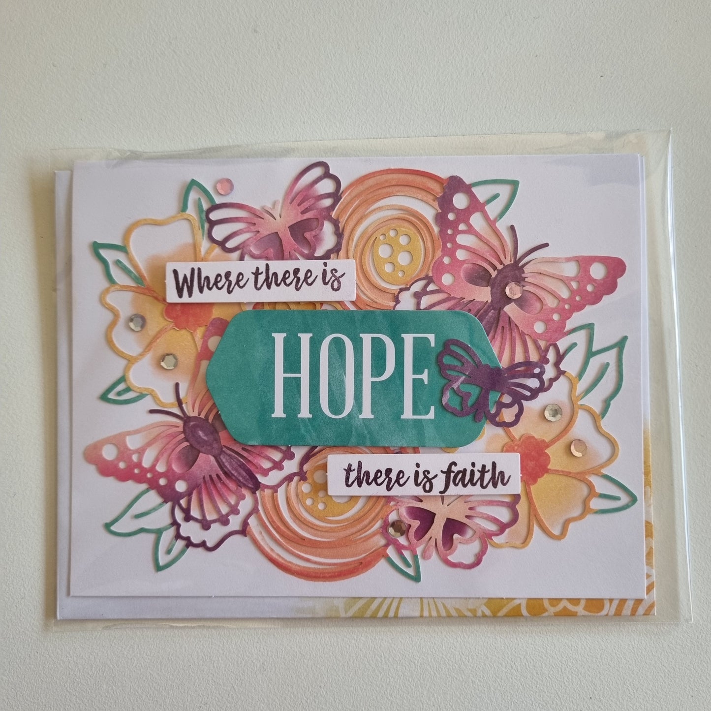 'Where There Is Hope' Handmade Card With Envelope