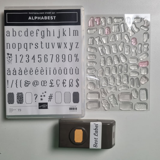 Alphabest Stampin' Up! Stamp Set & Co-Ordinating Punch Lightly Used