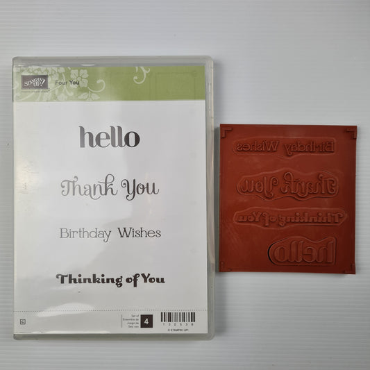 Four You Cling Stampin' Up! Stamp Set Lightly Used