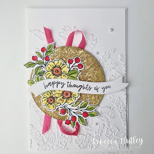 'Happy Thoughts Of You' Handmade Card With Envelope
