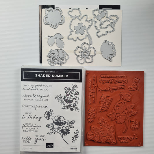 Used Stampin' Up 'Shaded Summer' Cling Stamp & Coordinating Dies
