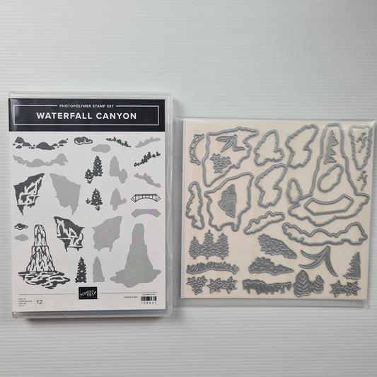 Stampin' Up Used 'Waterfall Canyon' Stamp Set & Coordinating Dies
