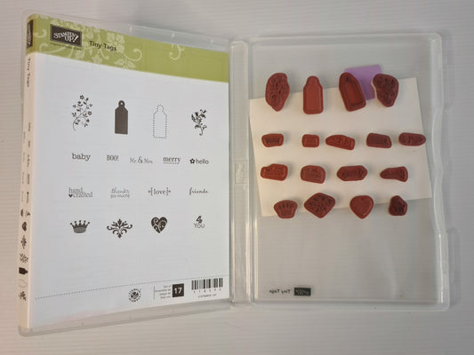 Stampin' Up! - Tiny Tags - Cling Stamp - Retired Product