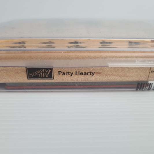 Party Hearty Stampin' Up Wood Mount x9 Stamp In Good Condition